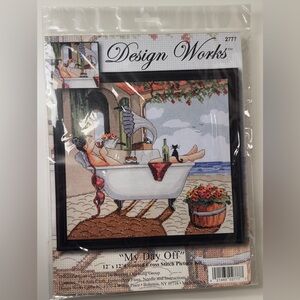 Cross Stitch Kit Design Works My Day Off Woman Relaxing in Bathtub 2777 12”X12”